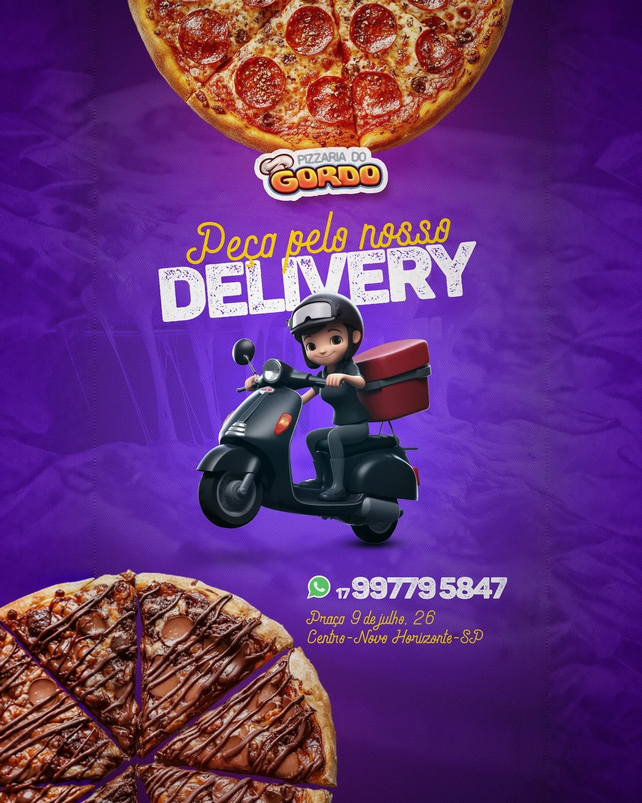 Peça pelo delivery — Pizzaria do Gordo