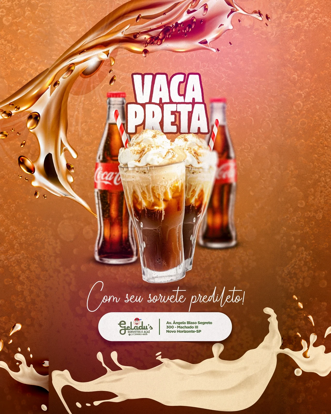 Vaca preta — Geladu’s Sorvetes e Açaí