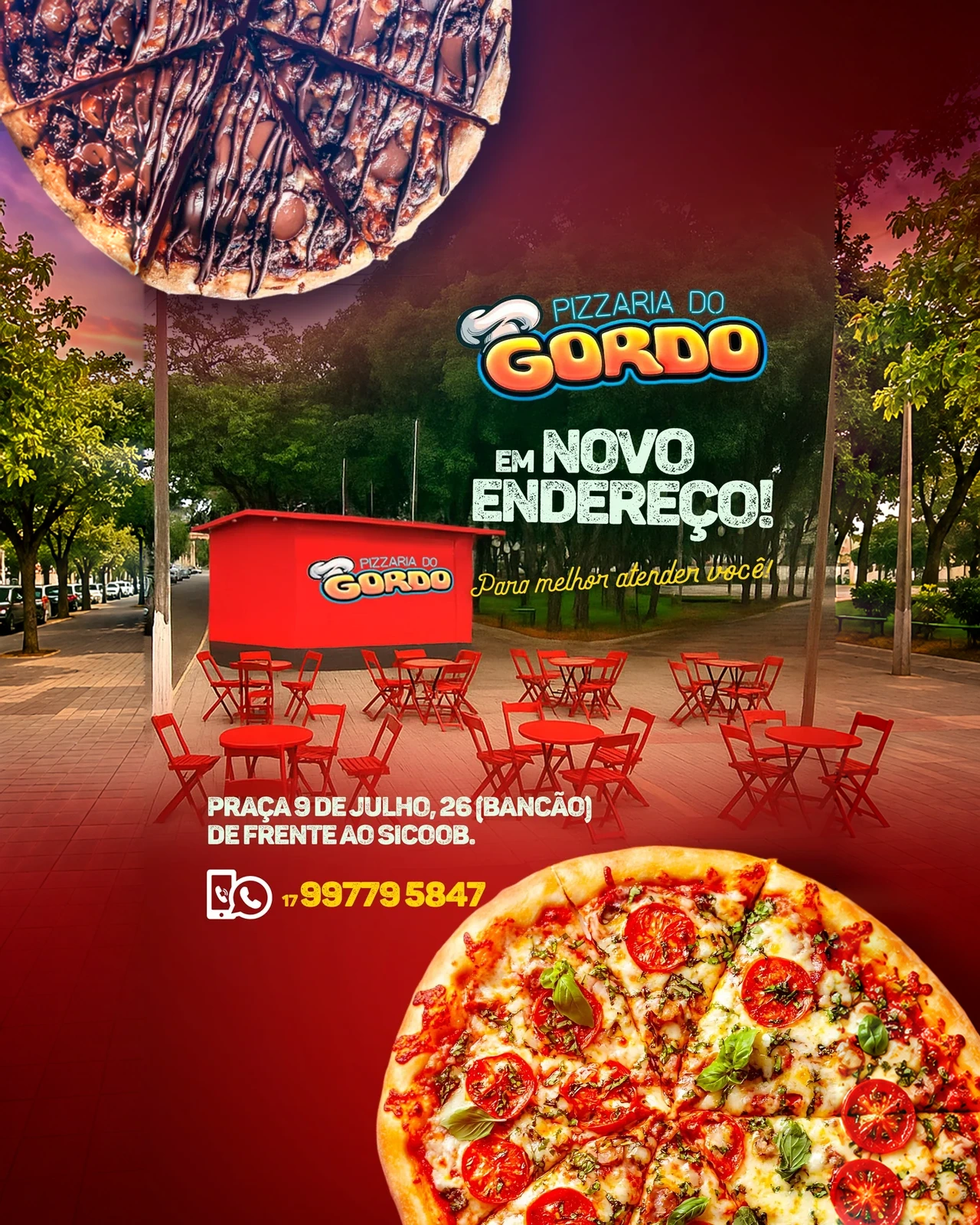 Novo endereço — Pizzaria do Gordo