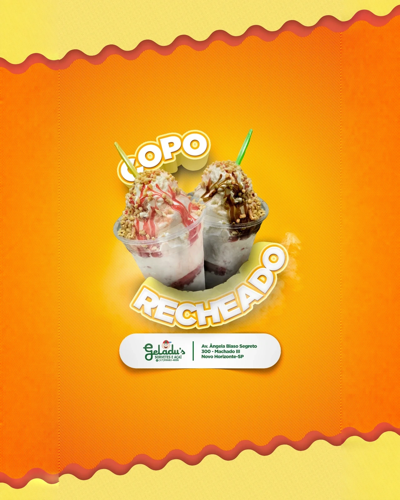 Copo recheado — Geladu’s Sorvetes e Açaí